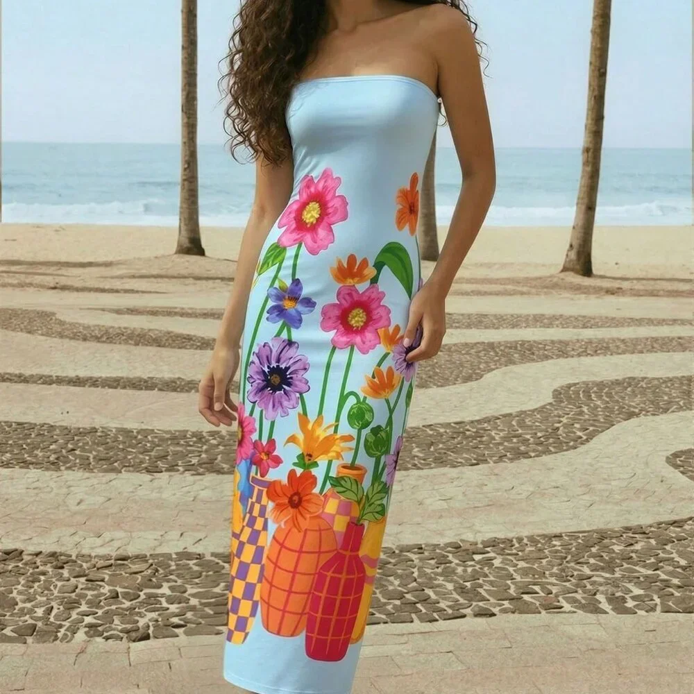 Multicolor Boho Women's Floral Print Casual Dress